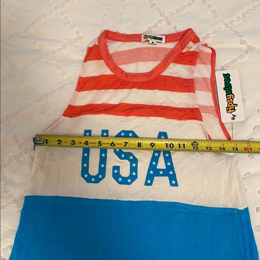 Tipsy Elves Red, White, and Blue USA Tank Top - Picture 6 of 7